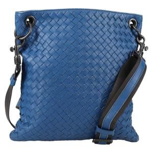 BOTTEGA VENETA INTRECCIATO Shoulder Bag Leather Blue Auth 142212V